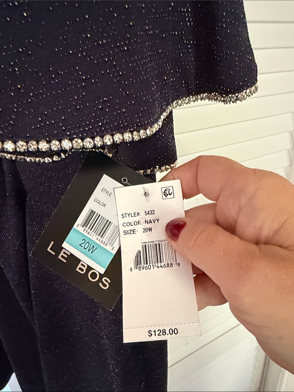 Sparkle Black Midi Wrap Dress with V-Neck - Picture 2 of 8